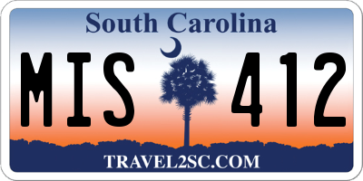 SC license plate MIS412