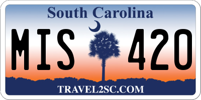 SC license plate MIS420