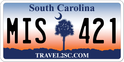 SC license plate MIS421
