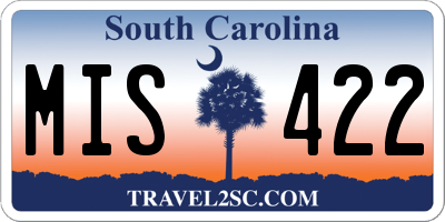 SC license plate MIS422
