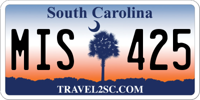 SC license plate MIS425