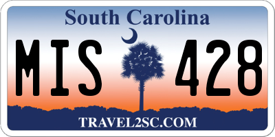 SC license plate MIS428