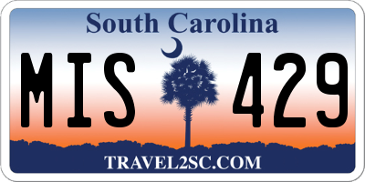 SC license plate MIS429