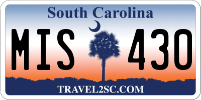 SC license plate MIS430