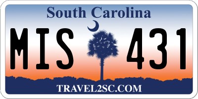 SC license plate MIS431