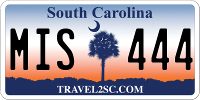 SC license plate MIS444