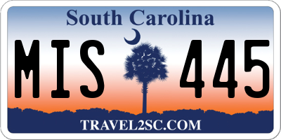 SC license plate MIS445