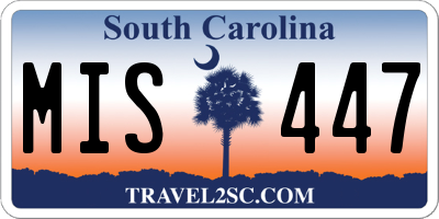 SC license plate MIS447