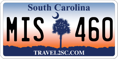 SC license plate MIS460