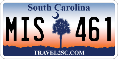 SC license plate MIS461