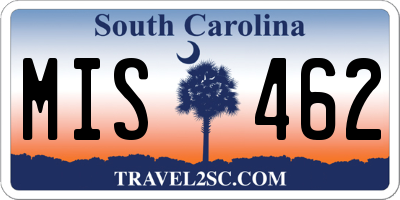 SC license plate MIS462