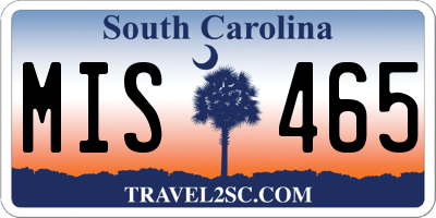 SC license plate MIS465