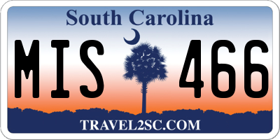SC license plate MIS466