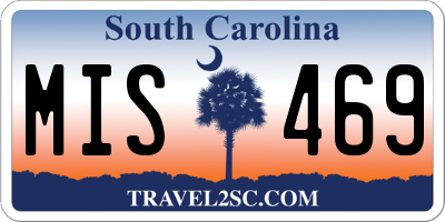 SC license plate MIS469