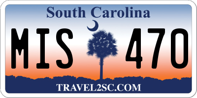 SC license plate MIS470