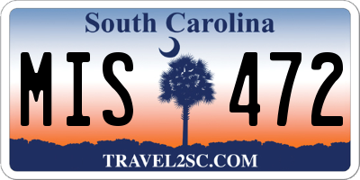 SC license plate MIS472