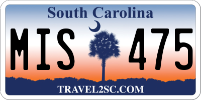 SC license plate MIS475