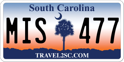 SC license plate MIS477