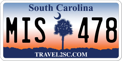 SC license plate MIS478
