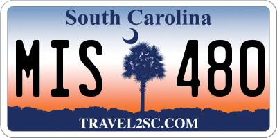 SC license plate MIS480