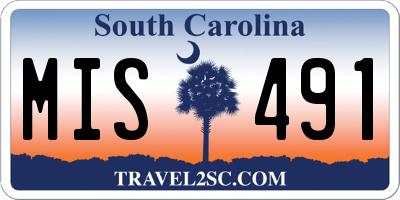 SC license plate MIS491