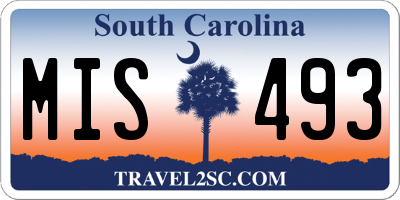 SC license plate MIS493