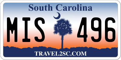 SC license plate MIS496
