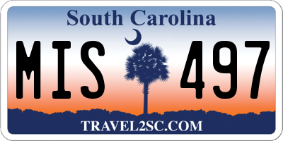SC license plate MIS497