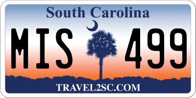 SC license plate MIS499