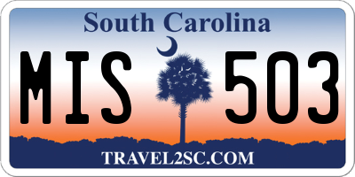 SC license plate MIS503