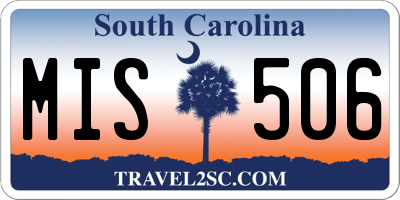 SC license plate MIS506