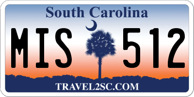 SC license plate MIS512