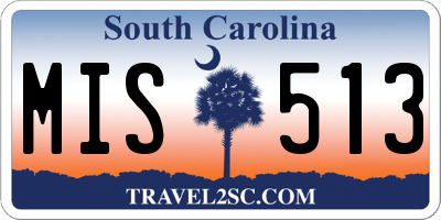 SC license plate MIS513
