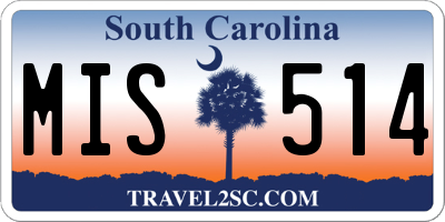 SC license plate MIS514