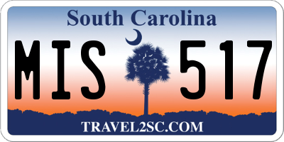 SC license plate MIS517