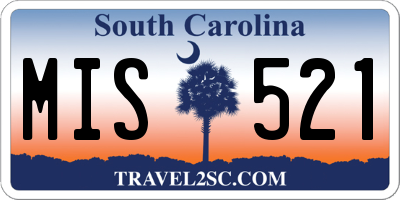 SC license plate MIS521