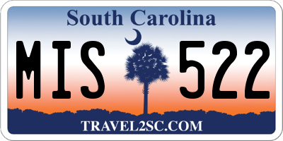 SC license plate MIS522