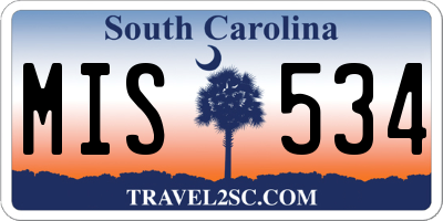 SC license plate MIS534