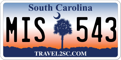 SC license plate MIS543