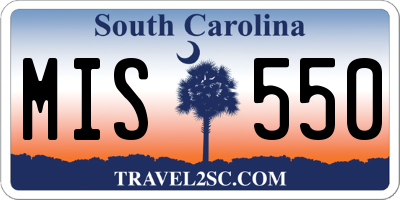 SC license plate MIS550