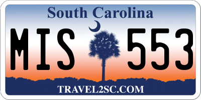 SC license plate MIS553