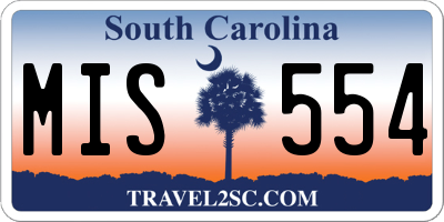 SC license plate MIS554