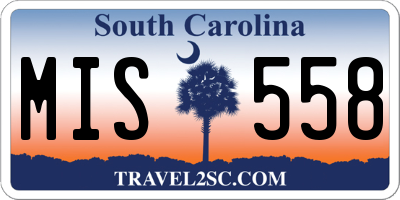 SC license plate MIS558