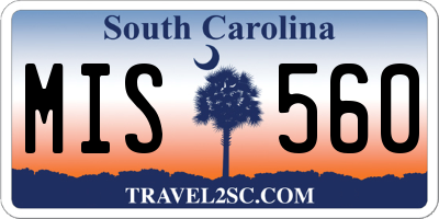 SC license plate MIS560