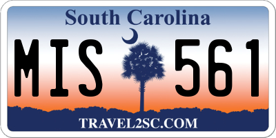 SC license plate MIS561