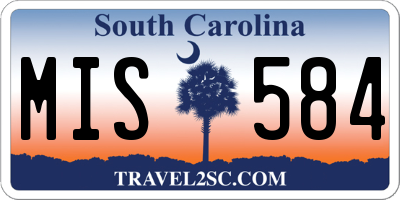 SC license plate MIS584