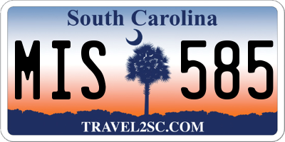 SC license plate MIS585