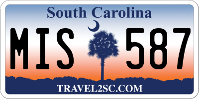 SC license plate MIS587