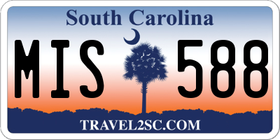 SC license plate MIS588