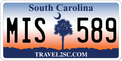 SC license plate MIS589